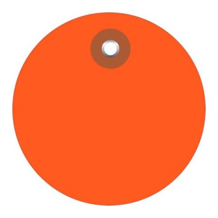 Box Packaging Plastic Circle Tag 2 Dia. Orange 100/Pack G26067